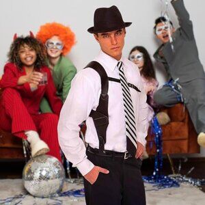 Adult Black Shoulder Gun Holster Halloween Costume Accessory, Brand New In Pkg